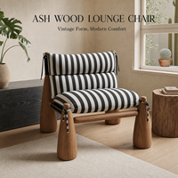 Fauteuil d'appoint moderne en similicuir souple, personnalisable OEM/ODM, avec structure en bois de frêne massif, idéal pour la maison et l'hôtel (vente chaude)