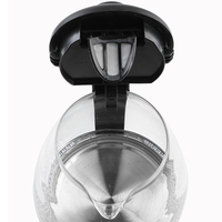 Bouilloire Électrique Sans Fil 1100ml en Verre avec Protection Anti-Ébullition à Sec 1500W Ébullition Rapide pour Usage Domestique