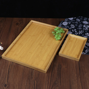 Bandeja de bambú de estilo japonés, bandeja rectangular para servir té, café, uso en hoteles y restaurantes, acabado de carbonización de color sólido - Product Image 2