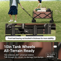 Chariot utilitaire pliable portable à quatre roues en tissu Oxford 600D respirant et peu encombrant pour les courses et les pique-niques en extérieur (OEM)