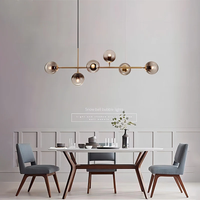 Lustre suspendu moderne en verre à bulles LED pour salle à manger, vente en gros