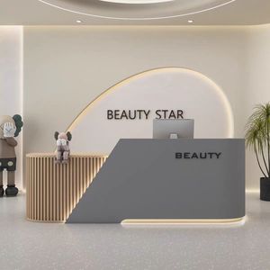 YS-0704 Moderne Écologique MDF Hauteur Réglable Réception Salon De <span class=keywords><strong>Beauté</strong></span> <span class=keywords><strong>Comptoir</strong></span> De Caissier Magasin De Vêtements <span class=keywords><strong>Formation</strong></span> - Product Image 6