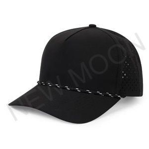 Custom 100% Polyester 5 Panel Mesh Back Trucker <b>Hat</b> Quick Dry Waterproof Laser Cut Hole Perforated High Performance Golf <b>Hat</b> - Product Image 5