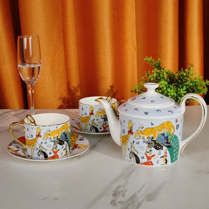 European Style Light Luxury Creative Cartoon <b>Tea</b> <b>Pot</b> Coffee Cup <b>Set</b> Exquisite Bone China Household <b>Tea</b> <b>Set</b> - Product Image 5