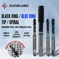 Cleveland Single Black Ring HSS-E Tap Spiral Flute & Spiral Point Steam Oxide for Cast Iron Blind & Through Hole Tapping