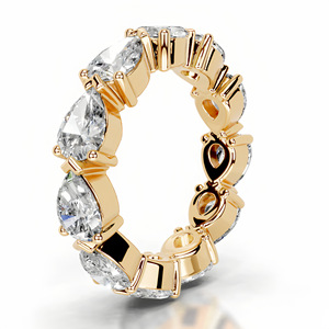 Anillos Finos de Eternidad Completa con Corte de Pera, <span class=keywords><strong>Plata</strong></span> de Ley 925, Chapados en Oro de 18k, con Moissanita VVS, Joyería Antideslustre al por Mayor - Product Image 2