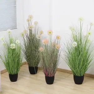 Planta falsa, planta bonsái, caña artificial, hierba de cebolla artificial para decoración del hogar