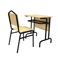 Chaise et bureaux de lycée pour étudiants Table et chaise d'étude Table et chaise fixes simples avec panneau avant pour étudiants
