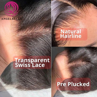 AngelBella Haute Qualité 13x4 250 Densité Loose Deep Wave Perruque Perruques de Cheveux Humains Bruts Full Lace Perruques de Cheveux Humains Brésiliens