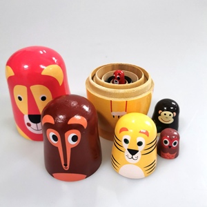 Muñecas rusas anidadas Matryoshka madera apilable anidadas juguetes hechos a mano para Niñas para niños Navidad - Product Image 2