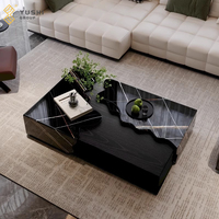 Table Basse Carrée en Marbre, Design Italien Moderne YUSHI pour Villa Centrale, Meuble de Salon
