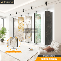 Support d'affichage rotatif moderne à 3 faces en acier YEK pour carreaux de porcelaine, marbre et pierre, avec logo et couleur personnalisés