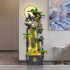 Fontaine aquatique Quanfangyuan avec rocaille, 110-230V, décoration intérieure, Feng Shui, cadeau porte-bonheur - Product Image 1