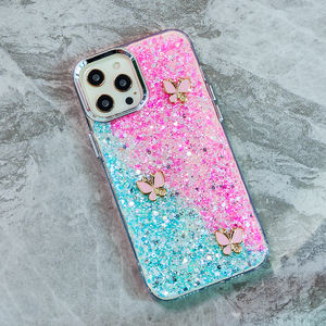 Vendita CALDA Custodia per <span class=keywords><strong>Oppo</strong></span> Reno14 Pro con Design per Ragazze, Glitter 3D a Forma di Farfalla, Elegante Custodia Rigida con Glitter Epossidico - Product Image 3