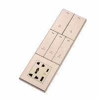 Interrupteur à bouton-poussoir vertical 90 mm, type UK standard, en acier inoxydable brossé, 220 V, RS485, couleur or champagne, pour maison/hôtel/bureau