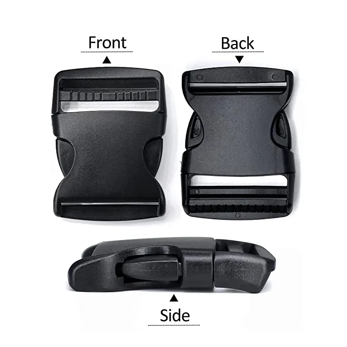 Plastic Buckles 2 Inch Adjustable Quick Side Release Buckles for Dog Collars, Webbing Strap and Backpack