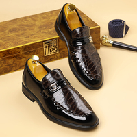 Chaussures habillées d'hiver pour hommes, style business, à plateforme, à lacets, respirantes, tendance, en cuir véritable, antidérapantes