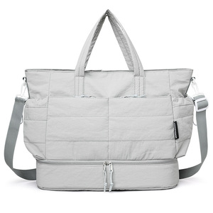 Sac de transport coréen léger matelassé grande capacité avec doubles poches latérales pour bouteilles d'eau et rangement multicouche pour courts séjours d'affaires - Product Image 2