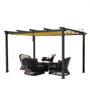 Aikeli Modern <b>Outdoor</b> Retractable Aluminum & Polyester Garden Pergola Weather-Resistant <b>Canopy</b> -Patio Grill Gazebo Furniture - Product Image 3