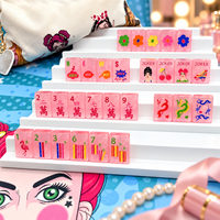 Jeu de Mahjong américain XL Hottie Pink Pop Divas, tuiles personnalisées avec motif Pop Art, 160 pièces en acrylique, pour cadeau de fête pour filles