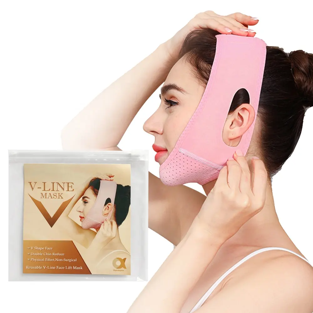 Bandagem de emagrecimento facial, cinta de levantamento do rosto, redutor duplo de queixo, banda v, levantamento de rosto