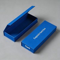 Boîtes cadeaux de luxe en carton rigide mat de haute qualité avec logo personnalisé, fermeture magnétique, grande taille, bleu, emballage haut de gamme