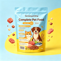 Sachet Doypack en aluminium BOPP imprimé numériquement avec logo personnalisé, refermable et réutilisable, idéal pour l'emballage d'aliments pour animaux de compagnie (chiens et chats)