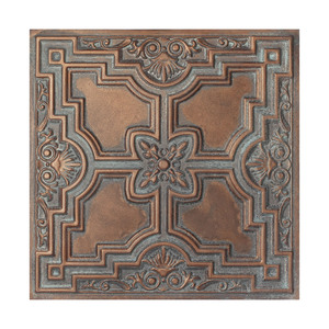 Pannello per Controsoffitto Decorativo Ignifugo 2x2ft in PVC Goffrato per Hotel PL16, Griglia per Soffitto Effetto Rame Invecchiato, Spedizione Inclusa - Product Image 1