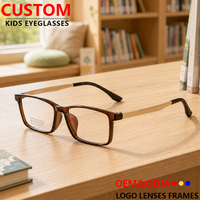 Lunettes en silicone TR90 flexibles, monture carrée complète, pour adolescents, garçons et filles, 54-16-143, sûres, OEM ODM, montures de lunettes