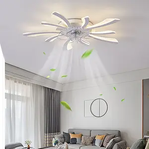 DOPWII Popular moderno minimalista sala de estar lámparas silencioso dormitorio ventilador de techo Luz