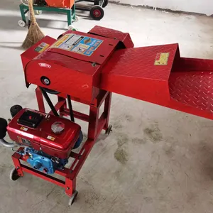 Electric cattle hay cutting crusher machine 4 blades animal feed chaff cutter chopping machine with hammer