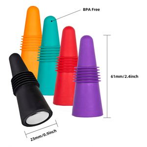 Silicone Reusable <b>Wine</b> Stoppers Decorative for Champagne Saver <b>Wine</b> Sealer Caps Beverage Preserver for Parties and Events - Product Image 2