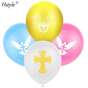 Hstyle 12 piezas 12 pulgadas bautismo <span class=keywords><strong>globos</strong></span> de látex Dios te bendiga decoraciones de primera <span class=keywords><strong>comunión</strong></span> para bautismo Cruz palomas <span class=keywords><strong>globos</strong></span> de látex - Product Image 4