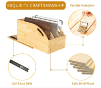 Organisateur de placard coulissant en bois à fermeture amortie, support multi-compartiments pour casseroles et poêles, étagère de rangement de cuisine - Vente chaude