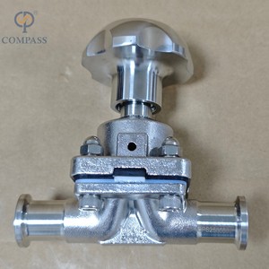 Válvulas de Diafragma Sanitarias Higiénicas OEM DN20 de Triple Abrazadera Recta para Control Manual de Agua en Sistemas Farmacéuticos - Product Image 2