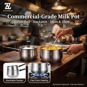 Échantillon disponible : Casserole en acier inoxydable <span class=keywords><strong>18</strong></span>/<span class=keywords><strong>10</strong></span> avec fond épaissi 5 couches, 1,5L-2,0L, pot à lait, certifiée LFGB/CE - Product Image 3