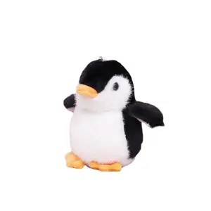 可爱动物设计玩具批发毛绒玩具黑色蓬松企鹅毛绒海洋动物毛绒儿童企鹅钥匙扣