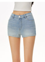 Short Jean Femme Low Waist Slim Fit Mini Jorts Vintage Wash Y2K Coquette Booty Hot Pants Été Casual Streetwear