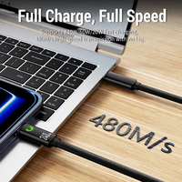 Câble de charge rapide magnétique 240W PD Type-C en nylon tressé 1,5M 480Mbps pour synchronisation de données des appareils intelligents – Commande en gros