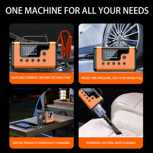 Máy khởi động ôtô 8 trong 1 3000A với máy hút bụi ô tô, máy nén khí, máy thổi khí, tích hợp sạc dự phòng và đèn LED - Product Image 3