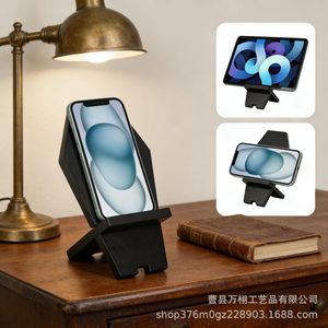 Wooden Detachable Phone Holder Black Solid Wood Desktop <b>Stand</b> For Phone <b>Tablet</b> Charging Gothic Design - Product Image 1