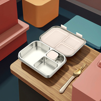 Boîte à lunch en acier inoxydable 304 de qualité supérieure, sans soucis, production de masse, conteneur alimentaire, isolation, boîte à lunch à 3 compartiments