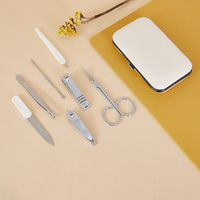 Kit d'outils de pédicure portable professionnel SBelle, coupe-ongles, pince à ongles en acier inoxydable, 7 pièces, ensemble de manucure, soins personnels
