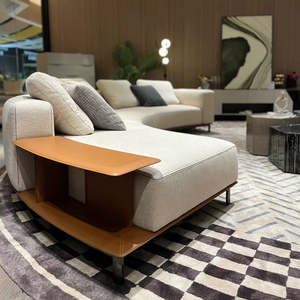 طقم أريكة حديث منحني بتصميم وحدات مع تنجيد قماشي، كنبة دائرية لغرفة المعيشة وديكور المنزل - Product Image 2