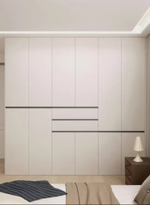 Ensemble de chambre à coucher moderne multifonctionnel en bois, armoire de chambre blanche avec portes, placard, meubles d'appartement avec vitrine - Product Image 3