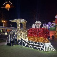 Decoración Navideña Comercial LED para Exteriores, Tren 2D, Decoración Festiva para Parques Temáticos, Centros Comerciales, Proyecto de Espectáculo de Luces a Gran Escala