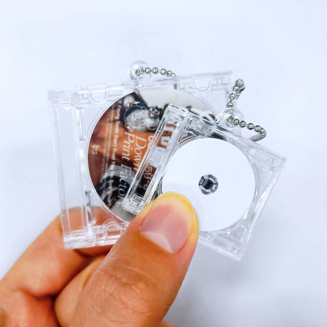 Gift Music Cover Diy Keyring Key Chain Disc Jewel Wholesale Acrylic Empty Dvd Nfc Custom Album Box case Mini Blank cd Keychain