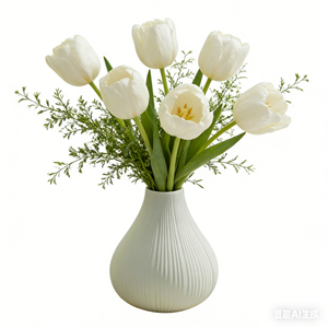 Jarrón Decorativo de Cerámica Hecho a Mano, Estilo Nórdico Moderno, Ecológico, Resistente a los Arañazos, Cocido a Alta Temperatura, para Mesa - Product Image 1