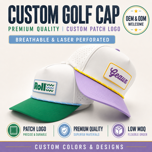 Gorra de Golf Impermeable de Cinco Paneles con Emblema de Silicona Personalizado, Bajo MOQ, OEM, Perforada con Láser, Transpirable, Estándar, Suministro Confiable - Product Image 1