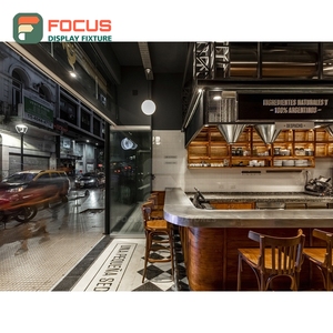 Premium Coffee Merchandise Display Rack Matte <b>Wood</b> Finish Retail Product Zone Bakery Cafe Display Rack - Product Image 4